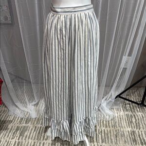 Listicle Blue and White Striped Maxi Skirt